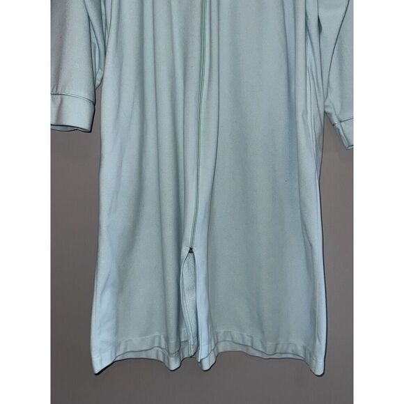 Vtg Barbizon Flannel Nightgown Robe House Coat Zip Cottage Prairie Blue Large - Picture 6 of 14